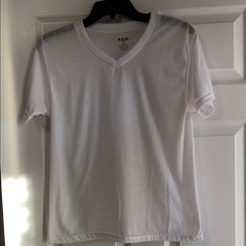 B.U.M. Men’s White V-Neck T-Shirt